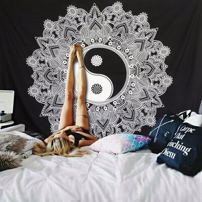 

Outdoor Black And White Tapestry YinYang Wall Hanging Tapestry Mandala Tapestries