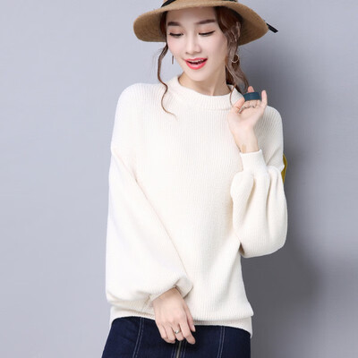 

2018 autumn&winter new womens round neck thickening sweater fashion Korean version of solid color jumper women