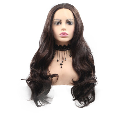 

Amazing Star Lace Frontal Wigs Body Wave Black Hair Heat Resistant Fiber Middle Part Synthetic Hair