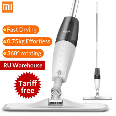 

Xiaomi Deerma Water Spray Mop Sweeper Mijia Smart Floor Cleaner Carbon Fiber Dust Mops 360 Rotating Rod 350ml Tank Waxing Mop