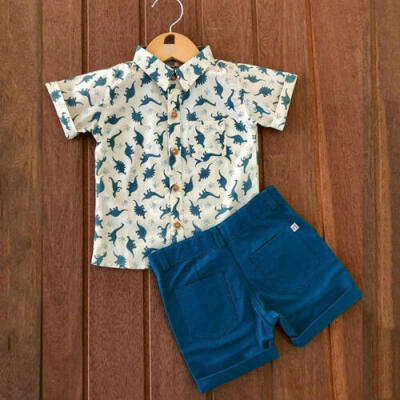 

UK Toddler Newborn Kids Baby Boys Clothes T-shirt TopsShort Pants Outfits Sets