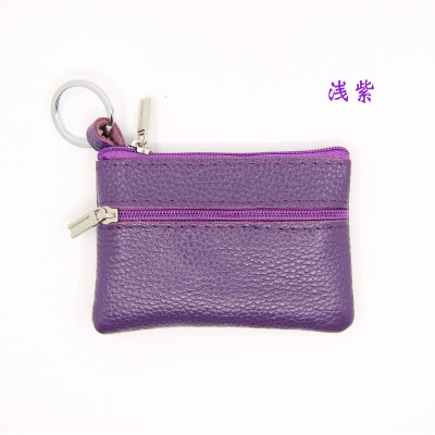 

Customizable LOGO leather mini purse bus card package creative Korean zipper multifunction key bag coin