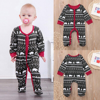 

Infant Baby Boys Girls Cartoon Print Christmas XMAS Romper Jumpsuit Outfits