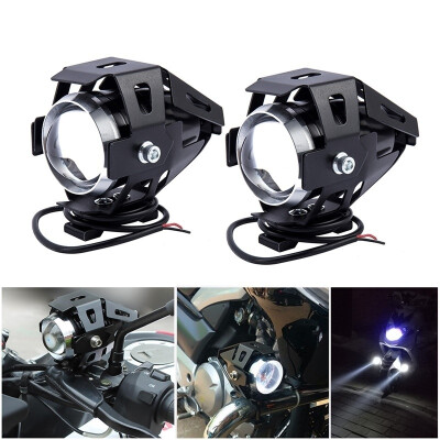 

2pcs 125W U5 Motorcycle Motorbike Headlight LED Fog Spot Lights Bulb & Switch