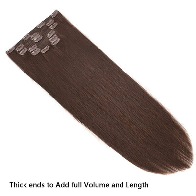 

BHF Hair Remy Straight Clip In Human Hair Extensions 85G 100 Human Hair Clips In Machine Made