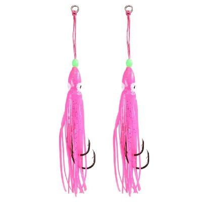 

2PCS Fishing Soft Lures Octopus Squid Skirt Soft Baits with Hooks