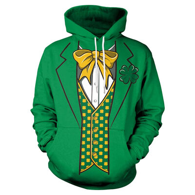 

3D Bowknot Printed Pullover Hoodie