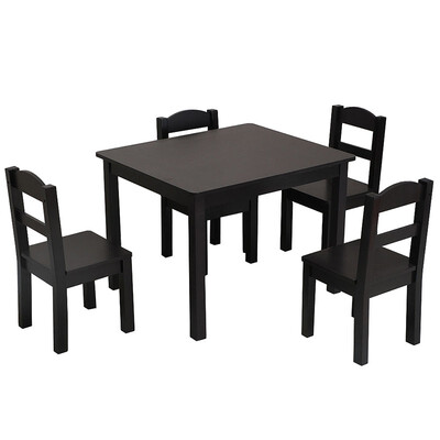 

UBesGoo Kids Wooden Table&Chairs 5 Pieces Set Includes 4 Chairs&1 Activity Table Picnic Table with Chairs