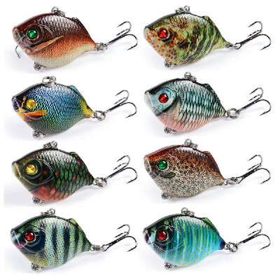 

8PCS Fishing Lures Set 45cm 88g Mini VIB Fishing Lures with Treble Hooks 3D Eyes Lifelike Fishing Bait Artificial Hard Bait Lur