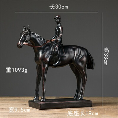

European resin black lucky horse character figurines home decor handicraft ornaments room decorations accessories