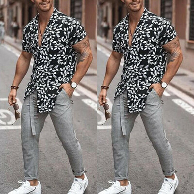 

Mens Short Sleeve Button Down T-shirt Tops Slim Fit Casual Dress Stylish Shirts
