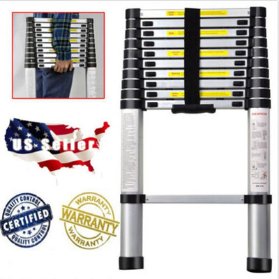

Ktaxon 105ft Aluminum Telescoping Ladder Lightweight Retractable Foldable Extension Step Loft Attic Ladder 330lbs Capacity