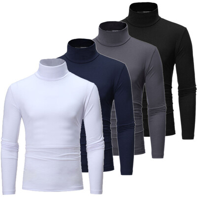 

USA Mens Winter Warm Cotton High Neck Pullover Jumper Sweater Tops Turtleneck