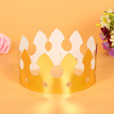 

FUNNYBUNNY 12pcs Gold Card Paper Birthday Crown Cap Birthday Party Decorations Theme Children Birthday Party Decorations Theme