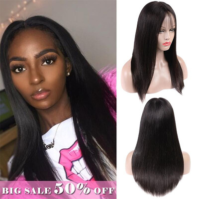 

Brazilian Human Virgin Hair 4x4 Lace Front Straight Hair Wigs 8-16 inch 8A 4x4 pre plucked Lace Wigs with Baby Hair Natural Color