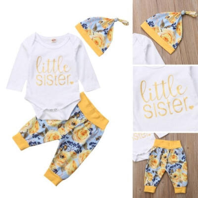 

Newborn Baby Girl Tops Romper Flower Pants Leggings Hat Autumn Outfits Clothes