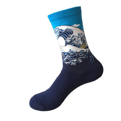 

Fashion Art Cotton Crew Printed Socks Painting Character Pattern Women Men Harajuku Design Sox Calcetine Van Gogh Novelty Funny