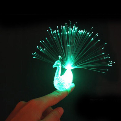 

FUNNYBUNNY Colorful LED Peacock Finger Light Glow Party Supplies Game Toy Children Kids Glow Party Supplies