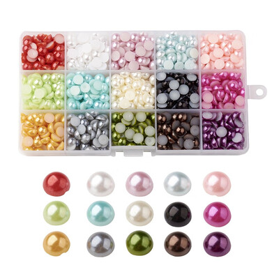 

PH PANDAHALL 1Box ABS Acrylic Cabochons Imitation Pearl DIY Scrapbooking Dome Nail
