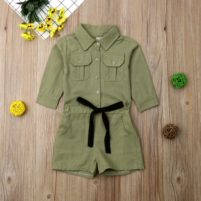 

Fashion Toddler Kids Baby Girl Long Sleeve Shirt Romper Jumpsuit Playsuit Short Pant Outfit