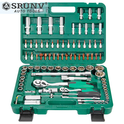 

Xinrui SRUNV casing auto repair socket wrench set fast ratchet repair tool multi-function set 94 piece set A1-F09403