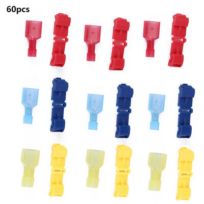 

Greensen 60pcs T Tap Electrical Connectors Quick Wire Splice Taps&Insulated Terminal