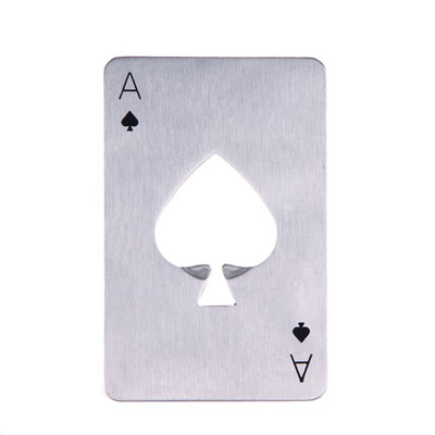 

Creative Poker Card Shaped Bottle Opener Stainless Steel Beer Wine Soda Openers Bar Kitchen Tool