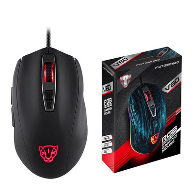 

Motospeed V60 RGB Macro Programming 5000 DPI Gaming Mouse USB Computer 7 Button Wried Optical Mice Backlit Breathe LED for PC
