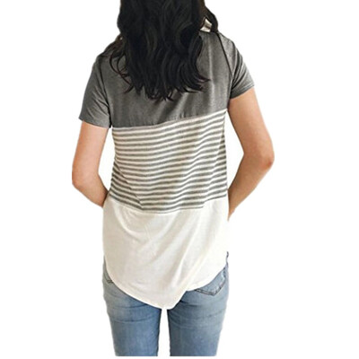 

Women Maternity Breastfeeding Tee Nursing Tops Striped Short Sleeve T-shirt