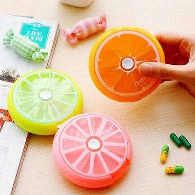 

Mini Waterproof Medicine Pill Box Case Bottle Holder Container Fruit Color