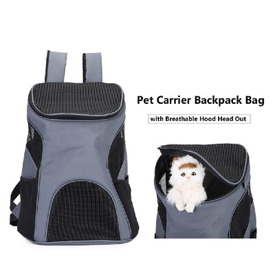 

Pet Carrier Backpack Cat Carrier with Breathable Hood Head Out Bag Pet Travel Carrier for Dogs Cats