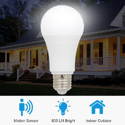 

12W LED Light Bulb with Motion Sensor Intelligent Human Body Induction Lamp E26E27 Energy Saving Smart Light for Front Door Stair