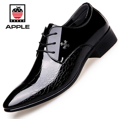 

Apple APPLE Mens Classic Dress Glossy Patent Leather Business Casual Leather Shoes Men A612 Black 41
