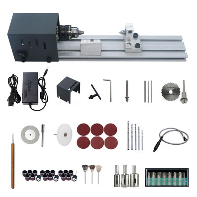

Mini Lathe Beads Polisher Machine Woodworking Craft DIY Rotary Tool Set Universal Set EU Plug