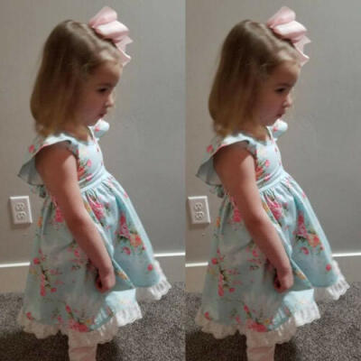 

Toddler Kids Baby Girl Floral Dress Lace Tulle Party Bridesmaid Pageant Dresses