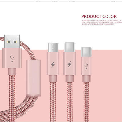 

3-in-1 Charging Cord 3A Quick Charge Type C Micro USB Lightning Cable