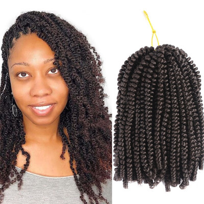 

3 Packs Spring Twist Crochet Braids 2 Synthetic Braiding Senegalese Ombre Color Fluffy Twists Hairstyles Hair Extensions 8inch 11