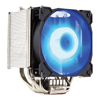 

GELID Hurricane 6 heat pipe radiator full nickel plating rgb lighting reflow process intelligent temperature control PWM speed fan neck design