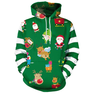 

Christmas Santa&Gift Print Pullover Hoodie