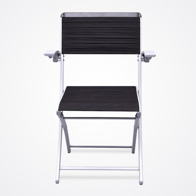 

Black-New Design Natural rubber ribbon Steel Frame Upholstered Premium rubber Seat&Back Folding Chair High elasticity 480 lbs
