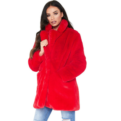 

Women Winter Faux Fur Parka Jacket Long Hooded Outwear Coat Overcoat Cardigan