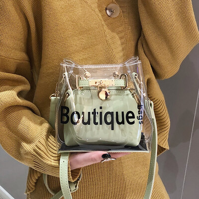 

Summer new small bag female 2019 new tide transparent jelly bag wild Messenger bag ins super fire fairy bag