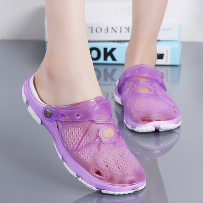 

Rose Womens Summer Beach Slippers Non-Slip Breathable Home Wild Casual Hole Shoes