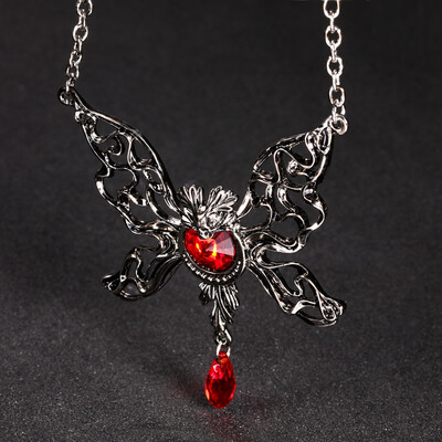 

Skull Angel Necklaces Pendants Retro Crystal Punk Necklace