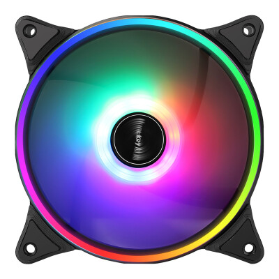 

Huntkey MVP120 tracking 12CM computer chassis LED fan inside&outside RGB dynamic colorful anti-vibration pads hydraulic bearings