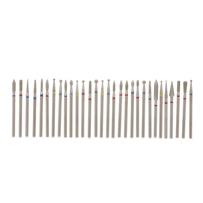 

30pcs Nail Drill Bits Cuticle Cleaner Tungsten Steel Rotary Polishing File Grinding Heads Manicure Pedicure Tools