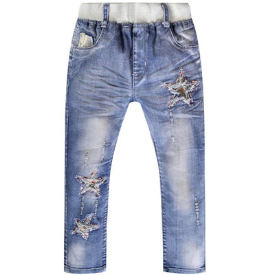 

Spring&Autumn 2017 New Childrens Girls Jeans Stretch Korean Edition Boys Datong Middle Boys Cowboy Pants