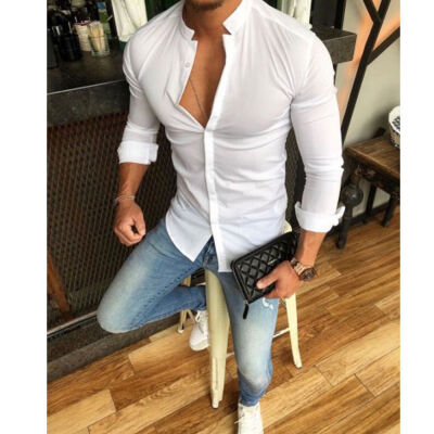 

SUNSIOM Mens Slim Fit V Neck Long Sleeve Muscle Tees T-shirt Casual Shirts Tops Blouse