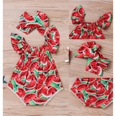 

Sweet Baby Girl Romper Outfit Sunsuit Outfits Newborn Infant Watermelon Jumpsuit