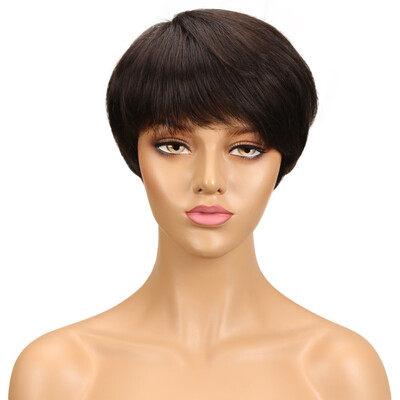 

Noble Peruvian Straight Human Hair Wigs Remy Non Lace Front Human Hair Wigs With Bangs Perruque Cheveux Humain